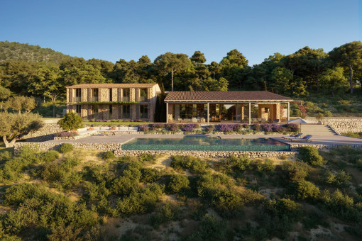 Newly-built finca with views of the Tramuntana mountains and the sea near to Santa Maria