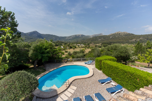 Well-tended pool area