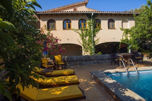 Main pool area of the finca