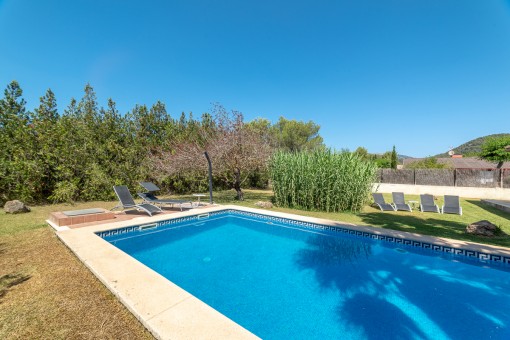 Tranquil pool and garden