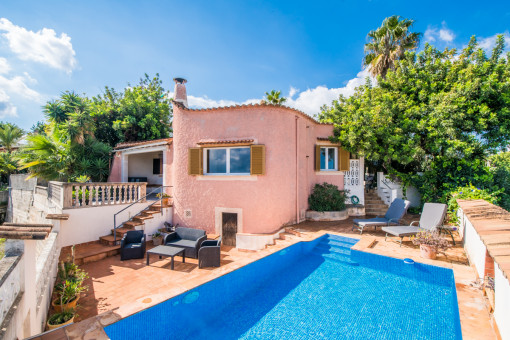 Exterior view and enchanting pool area
