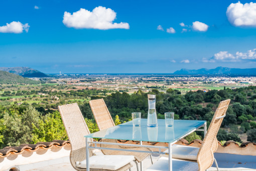 Views as far as the sea from the roof