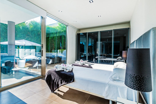 Bedroom with access to the pool terrace