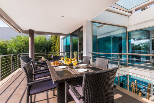 Elegant terrace with dining area
