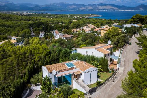 Bird's eye view of the villa
