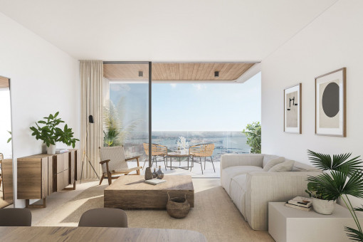 High standard, new construction apartment in front of the Bay of Palma