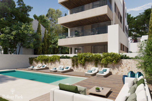 Luxury new build apartment on the 1st floor with 2 bedrooms in a beautiful complex in Son Armadams